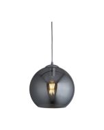 Searchlight 1635SM Balls One Light Ceiling Pendant In Chrome And Smoked Glass Width: 360mm