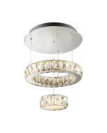 Searchlight 2328CC Clover Led 2 Tier Ceiling Flush, Chrome, Clear Glass