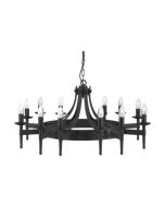 Searchlight 24212-12BK Cartwheel Twelve Light Ceiling Pendant In Black