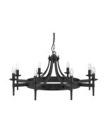 Searchlight 2428-8BK 8 Light Wrought Iron Cartwheel