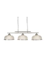 Searchlight 3593-3SS Bistro II Three Light Ceiling Bar In Satin Silver With Glass Shades