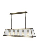 Searchlight 4614-5AB Voyager 5 Light Linear Ceiling In Antique Brass