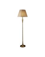 Searchlight 5029AB Flemish Floor Lamp, Antique Brass, Mink Pleated Shade