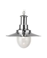 Searchlight 5301SS Fisherman E14 Seeded Glass Pendant w/o Lamp 40W 40cm Satin Silver