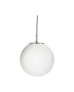 Searchlight 6066 Atom Adjustable E27 White Ceiling Fitting Globe Glass 100W 30x25cm Satin Silver