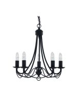 Searchlight 6345-5BK Maypole Classical E14 Ceiling Fitting 5x60W 50x46cm Matt Black