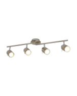 Searchlight 6604SS Samson Bthrm Split Bar 4 Lgt Spotlight GU10 LED 3000K IP44 4x4W 1400lm 18x9x78cm Satin Silver