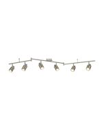 Searchlight 6606SS Samson Bthrm Split Bar 6 Lgt Spotlight GU10 LED 3000K IP44 6x4W 2100lm 20x9x180cm Satin Silver
