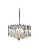 Searchlight 6715CC Sigma Pendant E14 Clear Ceiling Fitting Acrylic Prisms & Balls 4x60W 28x35cm Chrome