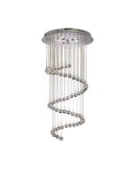 Searchlight 7743CC Spiral Flush Plate Pendant GU10 Ceiling Fitting Spiralling Chain With Crystal Balls 3x40W 80cm Chrome