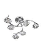 Searchlight 8086-6CC Sculptured Ice G9 K9 Glass Ceiling Fitting 6x40W 22x54cm Chrome