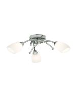 Searchlight 8183-3CC Opal Flush G9 Glass Ceiling Fitting 3x40W 15x50cm Chrome