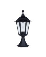 Searchlight 82503BK Alex Outdoor E27 Post Light Clear Glass Panels IP44 100W 56cm Black