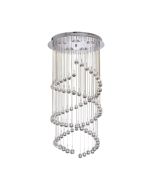 Searchlight 8843CC Spiral Flush Plate Pendant G9 Ceiling Fitting Spiralling Chain With Crystal Balls 3x40W 80cm Chrome