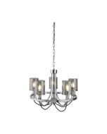 Searchlight 9045-5CC Catalina 5 Lgt E14 LED Blk Cable Ceiling Light Smokey Glass Shade 5x7W 118x47x51cm Chrome