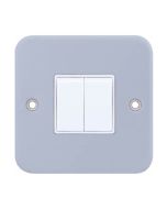 Selectric LG202MB 2 Gang Way Plate Switch Bulk 10A Metalclad