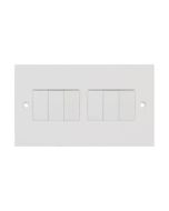 Selectric LG207 6 Gang 2 Way Plate Switch Bulk 10A White