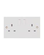 Selectric LG9098-1E 2 Gang Switched SP+E Socket Bulk 13A White