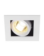 SLV 115511 KADUX Single Square Recessed Downlight GU10 QPAR51 IP20 50W 230V 9x9x13cm Aluminium