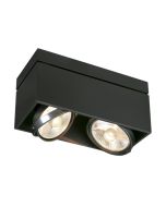 SLV 117110 KARDAMOD Dbl Rect GU10 QPAR111 Ceiling Light IP20 2x75W 220-240V 31.5x15.5x15.5cm Black Steel