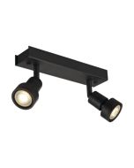 SLV 147370 PURI Double GU10 QPAR51 IP20 Spotlight 2x50W 230V 24.5x5.6x8.6cm Black Aluminium