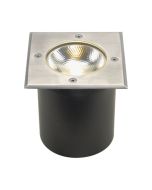 SLV 227604 ROCCI Square LED 3000K Groundlight 120Deg CRI90 IP67 IK08 9.8W 580lm 240V 12.6x12.6x12.7cm Stainless Steel 316