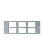 Tass STO280 Data Plate 6 Way LJ6C Module Cutouts 6x37x22mm 185x68mm Light Grey Galvanised Steel