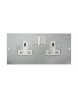 Tass STO291/SW Socket Twin Switched Side Wired 13A 185x89mm Light Grey Galvanised Steel
