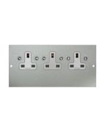 Tass STO295 Socket Triple Unswitched 185x89mm Dark Grey Galvanised Steel