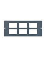 Tass STO306 Data Plate 6 Way LJ6C Module Cutouts 6x37x22mm 185x76mm Dark Grey Galvanised Steel